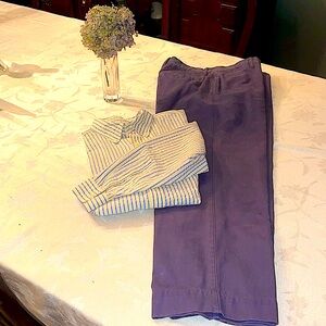Mens 2-pc outfit. L.L.Bean shirt Sz L. Club Room pant 36Wx30L. Both 100% cotton.
